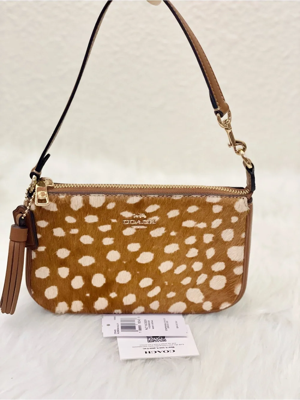 Coach Nolita 19 With Deer Print Shoulder Bag Wristlet in Brown Multi CDW35